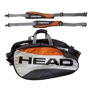 HEAD Men's Black, White, and Orange Duffel Bag